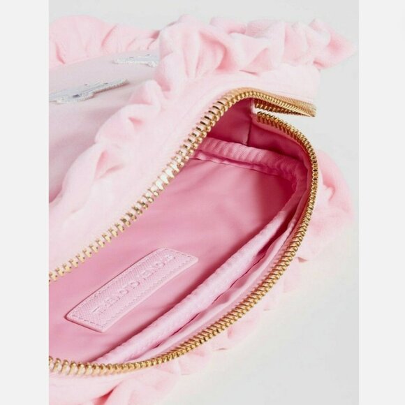 Stoney Clover Lane - Women's Velvet Ruffle Pouch - Small Embroidered Bird NWOT - Picture 5 of 8